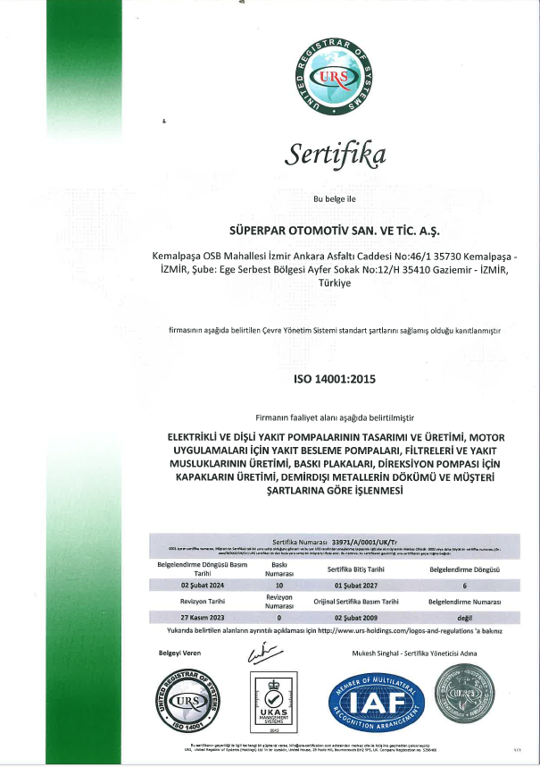 ISO/TS14001:2004 Çevre Yönetim Sistemi